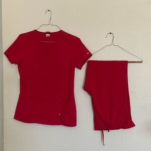 Dickies Women's Red Scrub Set